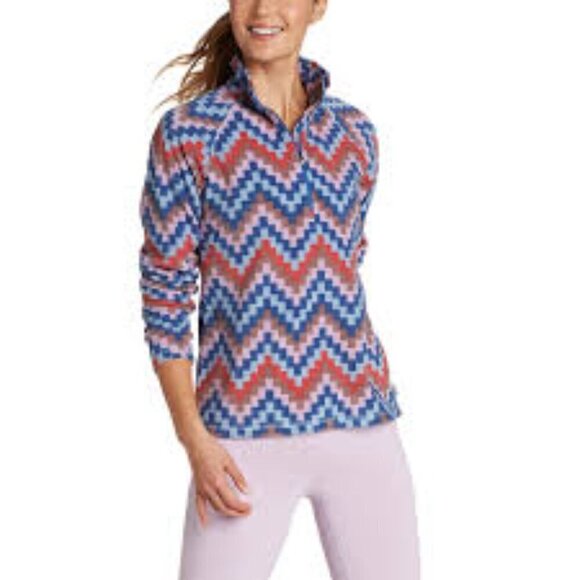 Eddie Bauer Fast Fleece Geo Print Quarter-Zip Pullover - Picture 1 of 13